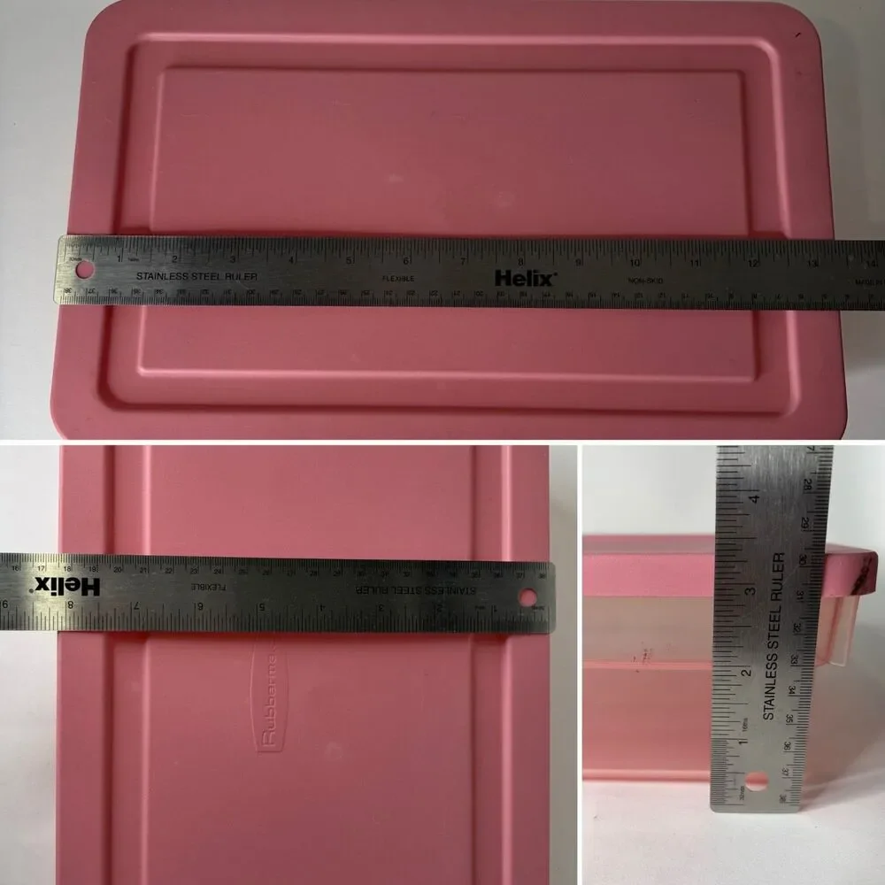 Vintage Rubbermaid Storage Container Dusty Pink With Lid Plastic Snap Shut 0286